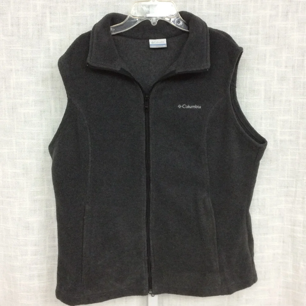 Columbia Size XL Charcoal Gray Fleece Vest - Picture 1 of 6
